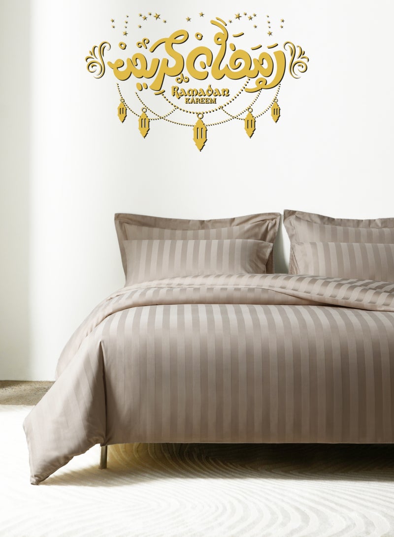 Master Home Textile Cotton Hotel Duvet Cover Sets, Fits 160 cm x 200 cm Size Bed, 4 Pcs Queen Size, Hotel Stripe Pattern - Image 1